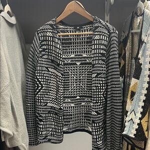 Black and White Patterned Cardigan